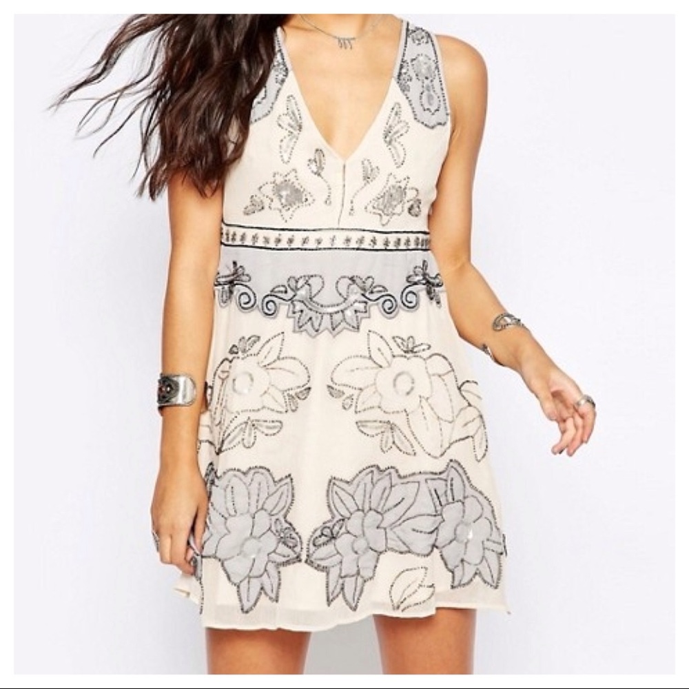 Free People Last Flowers Beaded Mini Dress - Picture 3 of 14
